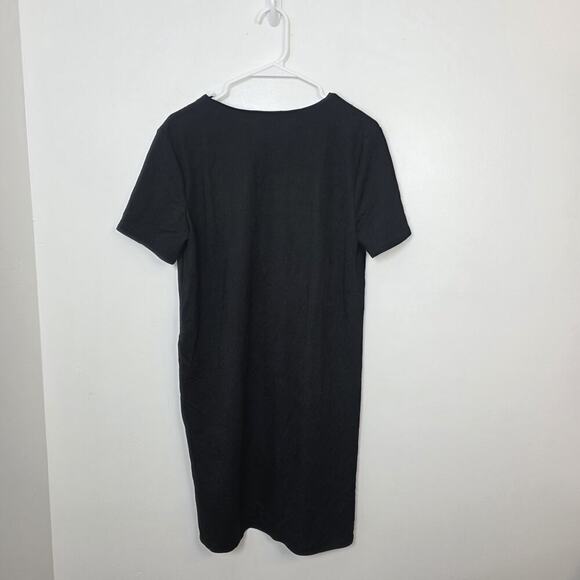 Zara Black Boxy Neutral Minimalist Contemporary Casual Mini Dress Size Large - Picture 5 of 6